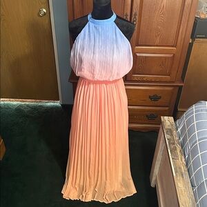 Jealous Tomato Ombre Blue to Peach Maxi Dress